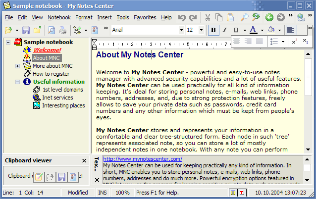 Click to view My Notes Center 1.5.3 screenshot